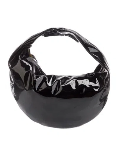 Pre-owned Khaite Patent Leather Top Handle Bag In Black