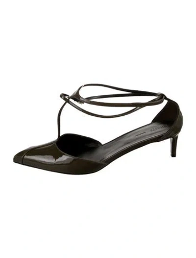 Pre-owned Khaite Patent Leather T-strap Pumps In Black