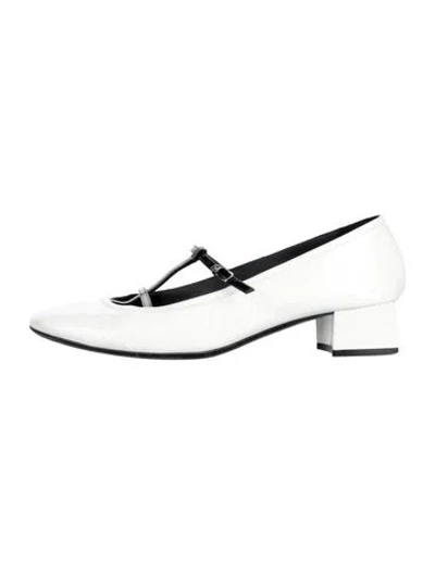 Pre-owned Khaite Patent Leather T-strap Pumps In Silver