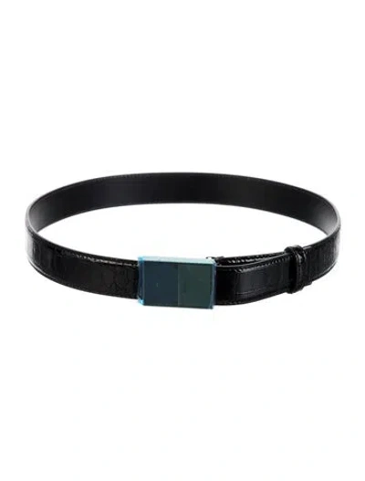 Pre-owned Khaite Patent Leather Waist Belt In Black