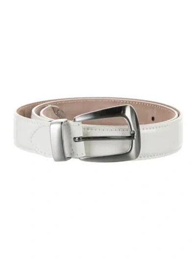 Pre-owned Khaite Patent Leather Waist Belt In White