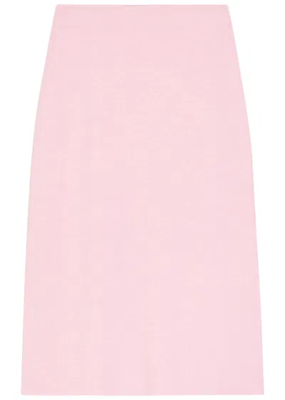 Khaite Patri Wool-blend Midi Skirt In Pink