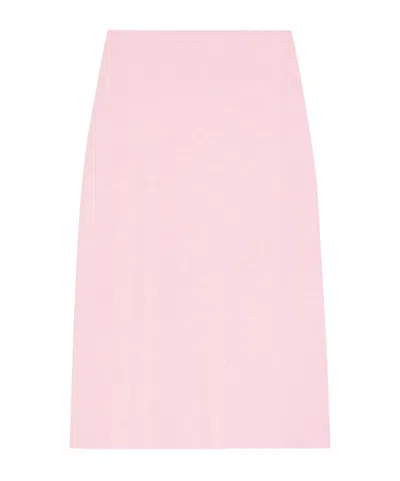 Khaite Patri Wool-blend Midi Skirt In Pink