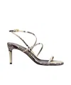 Khaite Loop Snake-effect Leather Sandals In Black