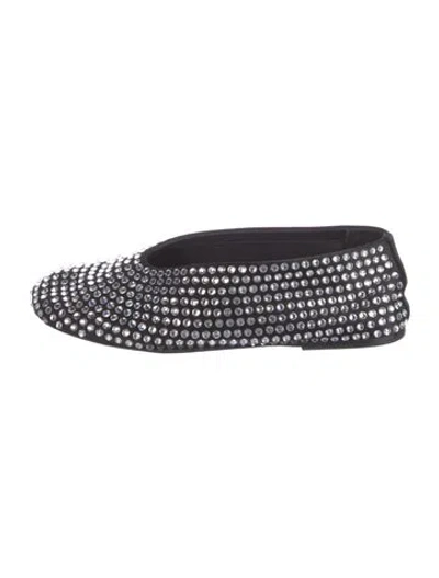 Pre-owned Khaite Patterned Crystal Embellishments Ballet Flats In Black