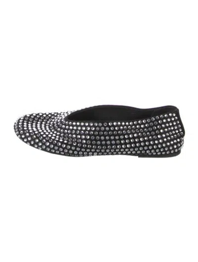 Pre-owned Khaite Patterned Crystal Embellishments Ballet Flats In Black