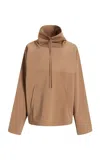 Khaite Paulson Twill Pull-over Sweatshirt In Khaki