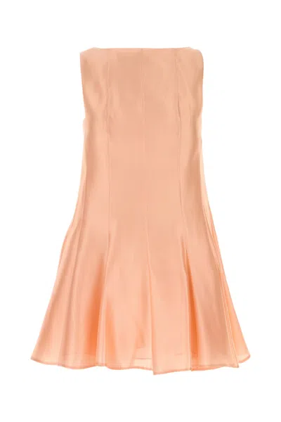 Khaite Peach Twill Mags Mini Dress In Orange
