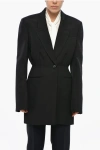 Khaite Peak Lapel Beckett Slim Fit Blazer In Black