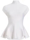 Khaite Andra Knit Wool Top In Weiss