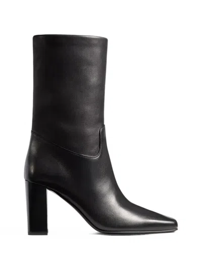 Khaite Petra 55 Leather Ankle Boots In Black