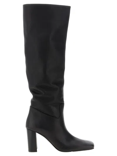 Khaite Black Petra Boots In Neutral