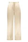Khaite Pheadra Wide Leg Trousers In Ecru