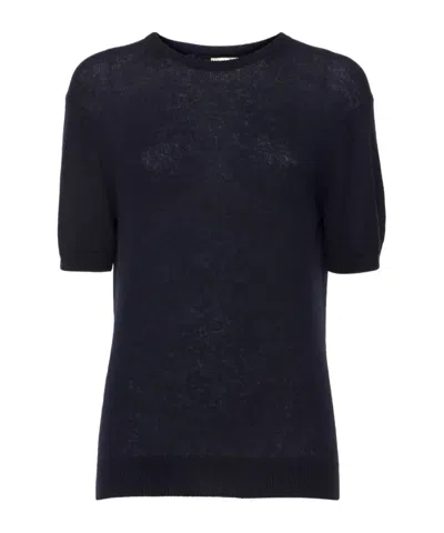 Khaite Pierre Cashmere-blend Top In Blue