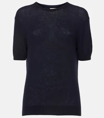 Khaite Pierre Cashmere-blend Top In Blue