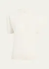 Khaite Pierre Cashmere Short-sleeve Sweater In Cream