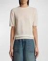 KHAITE PIERRE CASHMERE SHORT-SLEEVE SWEATER