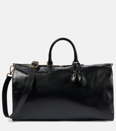Khaite Pierre Leather Weekender Bag In Black