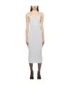 Khaite Pilar Rib Knit Midi Dress In 185 Chrome