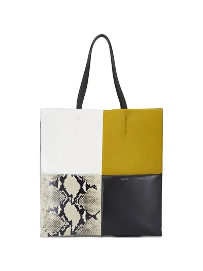 Khaite Piper Fern Colourblock Snakeskin Tote Bag In Red