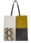 Khaite Piper Fern Colourblock Snakeskin Tote Bag In Multi