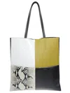 Khaite Piper Fern Colourblock Snakeskin Tote Bag In White