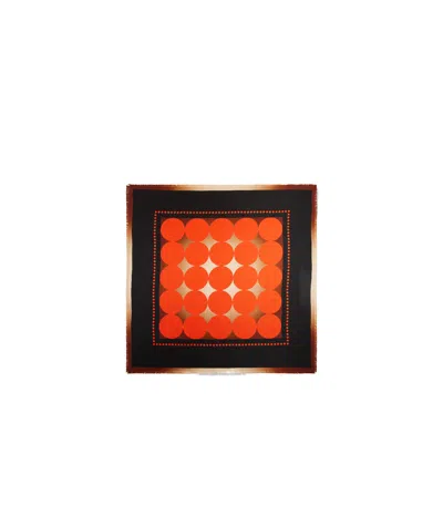 Khaite Plaid Dot Silk Scarf In Black