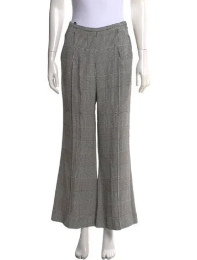 Pre-owned Khaite Plaid Print Flared Pants In Black/white