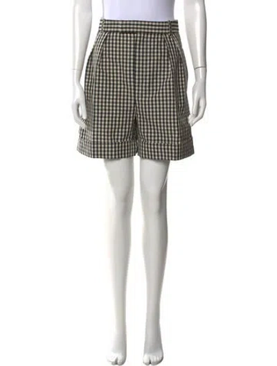 Pre-owned Khaite Plaid Print Mini Shorts In Black
