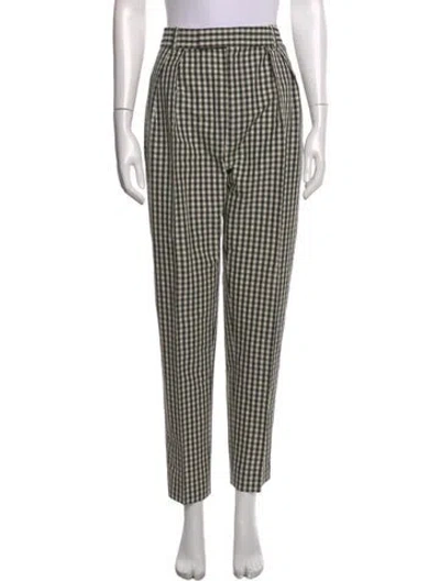 Pre-owned Khaite Plaid Print Skinny Leg Pants In Black