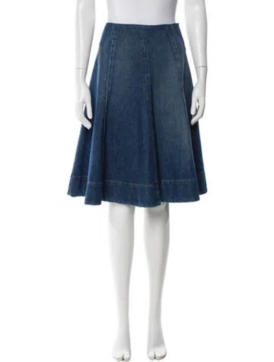 Pre-owned Khaite Pleated Accents Knee-length Skirt In Blue