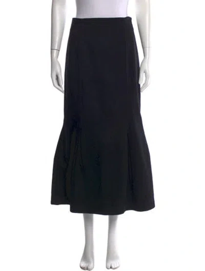 Pre-owned Khaite Pleated Accents Long Skirt In Black