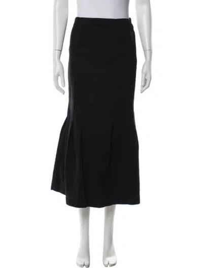 Pre-owned Khaite Pleated Accents Long Skirt In Black