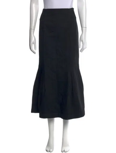 Pre-owned Khaite Pleated Accents Long Skirt In Black