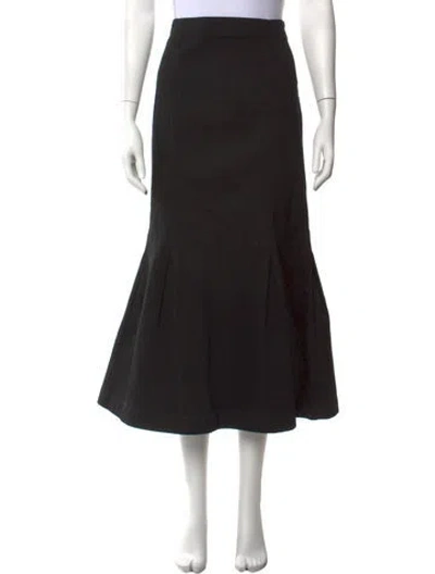 Pre-owned Khaite Pleated Accents Long Skirt In Black