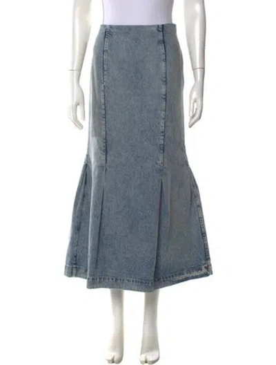 Pre-owned Khaite Pleated Accents Long Skirt In Blue