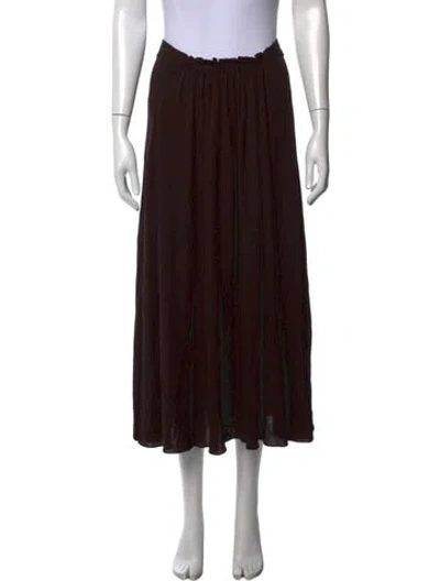 Pre-owned Khaite Pleated Accents Long Skirt In Brown