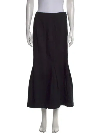 Pre-owned Khaite Pleated Accents Midi Length Skirt In Black
