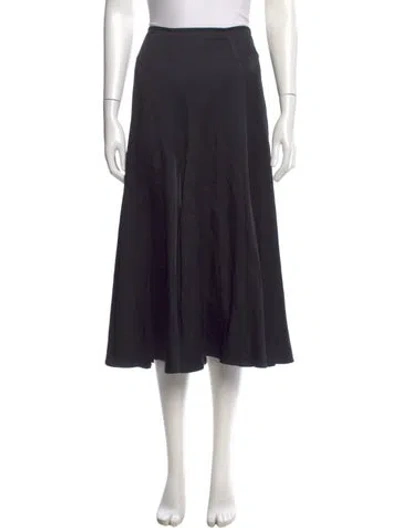Pre-owned Khaite Pleated Accents Midi Length Skirt In Black