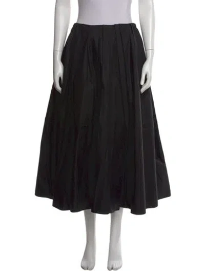 Pre-owned Khaite Pleated Accents Midi Length Skirt In Black