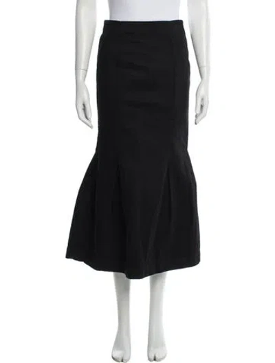 Pre-owned Khaite Pleated Accents Midi Length Skirt In Gray