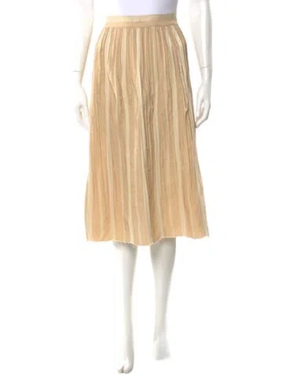 Pre-owned Khaite Pleated Accents Midi Length Skirt In Neutral