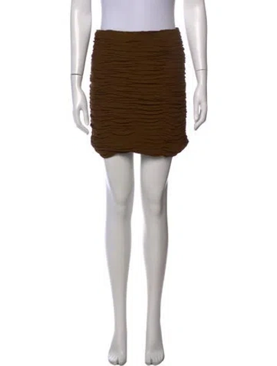 Pre-owned Khaite Pleated Accents Mini Skirt In Brown