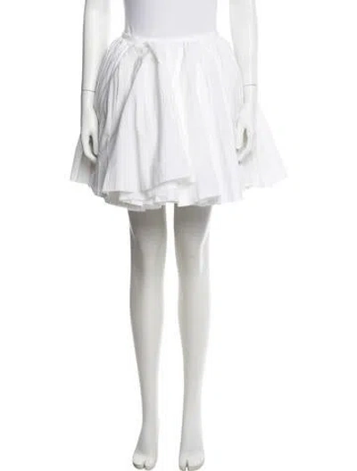 Pre-owned Khaite Pleated Accents Mini Skirt In White