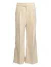 Khaite Pleated-front Trousers In Yellow