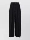 Khaite Ashford Pleated Wool-blend Twill Tapered Pants