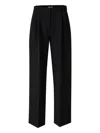 Khaite Pleated High-waisted Trousers In Black