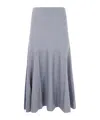 Khaite Odil Wool Skirt In Gray