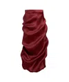 Khaite Olula Draped Silk-gazar Midi Skirt In Red