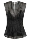 Khaite Westin Pleated Silk Top In Black